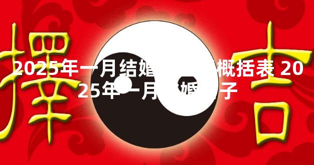 2025年一月结婚好日子概括表 2025年一月结婚日子